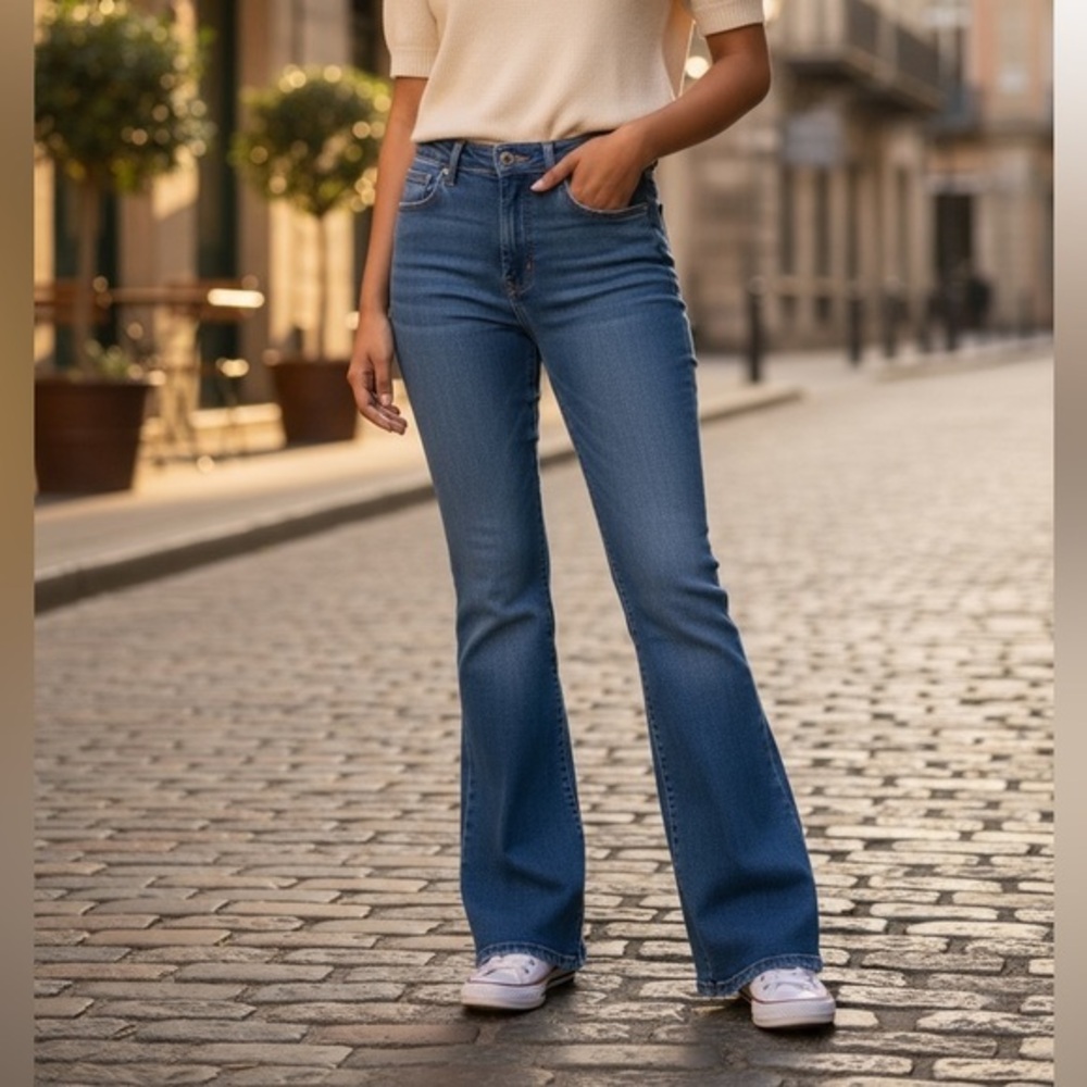 OLD NAVY EXTRA HIGH RISE FLARE JEANS WOMENS‎ SIZE 00-0 NWOT